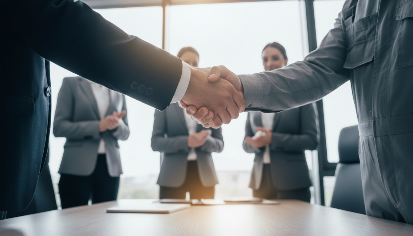 Partnerschaft und Vertrauen - Händeschütteln zwischen Geschäftspartnern